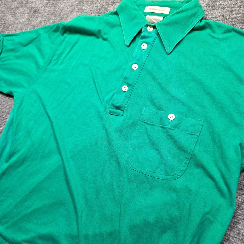 Vintage Windridge Mens Medium Polo Shirt Kelly Green 100% Combed Cotton Pocket